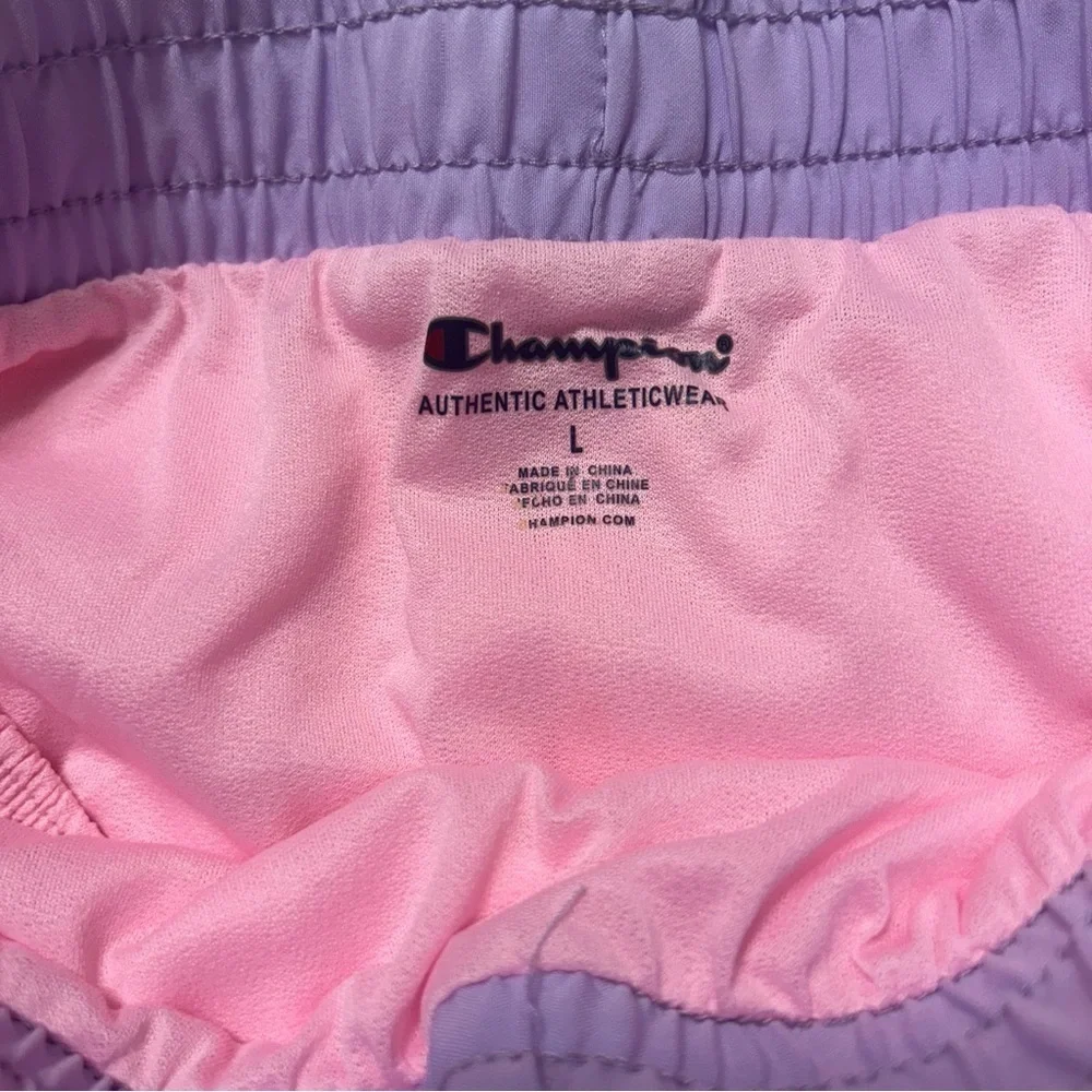 Size Large GIRLS Pink and Purple Champion Athletic Shorts E2